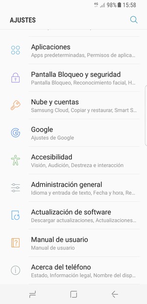 Desplácese y seleccione Actualización de software