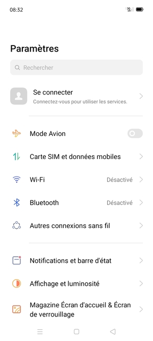 Sélectionnez Carte SIM et données mobiles