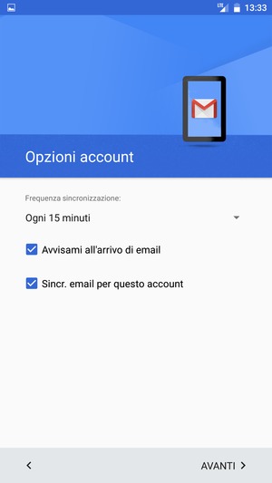 Seleziona AVANTI