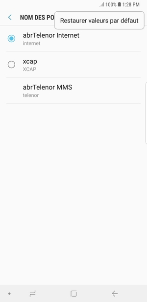 Sélectionnez Restaurer valeurs par défaut