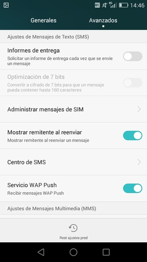 Seleccione Centro de SMS
