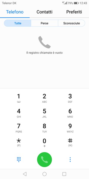 Premi e tieni premuto il numero 1