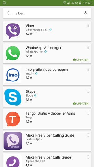 Selecteer de app
