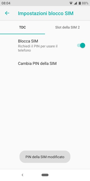 Il tuo PIN della SIM è stato modificato