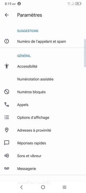 Sélectionnez Messagerie
