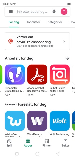 Velg søkefelt