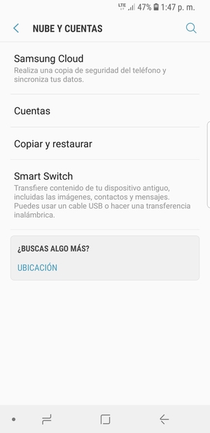 Seleccione Cuentas