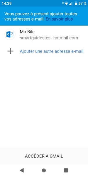Sélectionnez ACCÉDER  À GMAIL