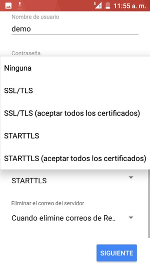Seleccione Ninguna y SIGUIENTE