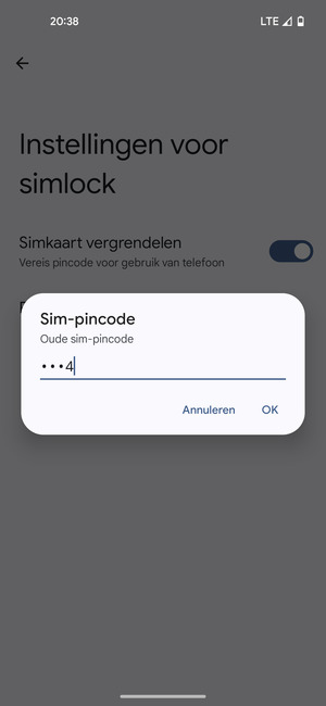 Voer uw Oude sim-pincode in en selecteer OK