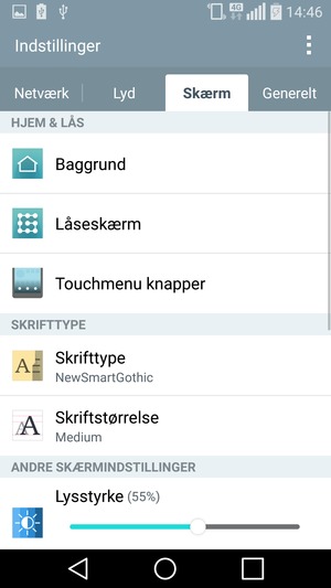 Vælg Skærm og Låseskærm