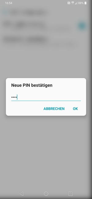 Bestätigen Sie Ihre neue SIM-Karte PIN und wählen Sie OK