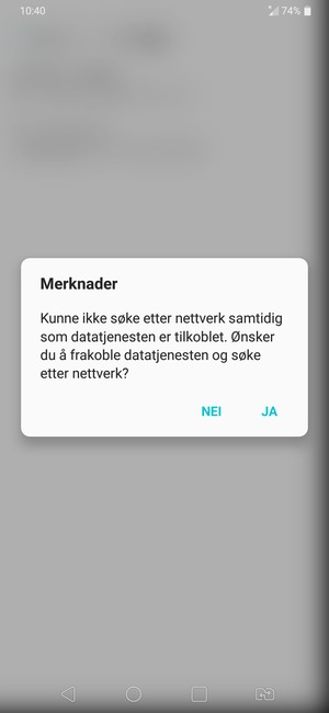 Velg JA