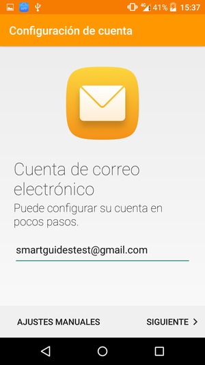 Introduzca su dirección de correo electrónico de Gmail o Hotmail y seleccione SIGUIENTE