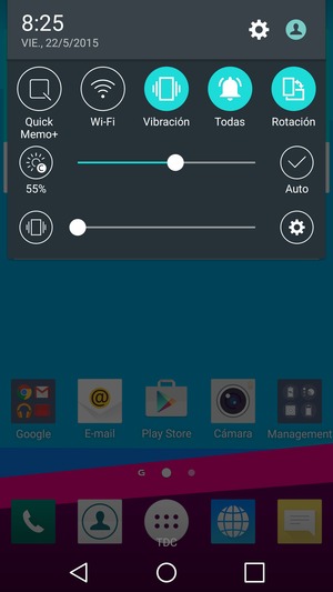 Seleccione Vibración para volver al modo de sonido