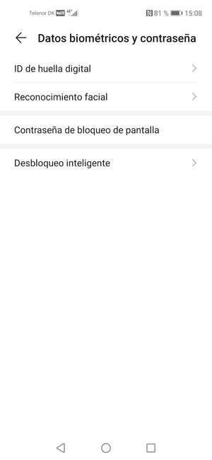 Seleccione Contraseña de bloqueo de pantalla