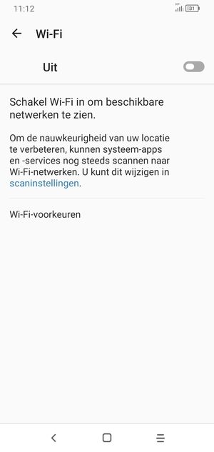 Schakel Wifi in