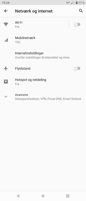 Vælg Mobilnetværk
