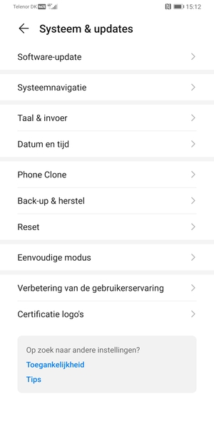 Selecteer Software-update