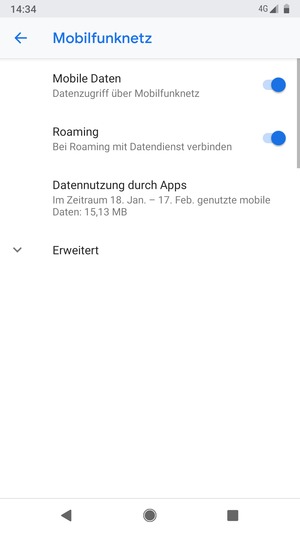 Schalten Sie Roaming an oder aus