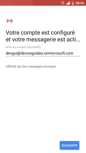 Donnez un nom à votre compte et sélectionnez SUIVANTE