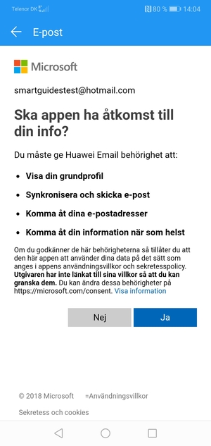 Välj Ja