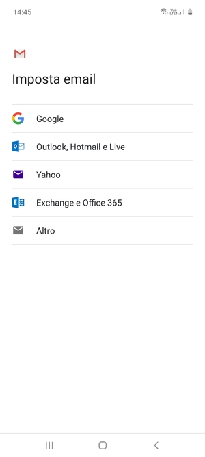 Seleziona Outlook, Hotmail e Live
