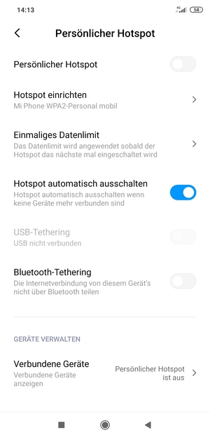 Wählen Sie Hotspot einrichten