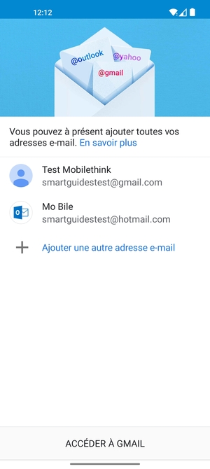 Sélectionnez ACCÉDER À GMAIL