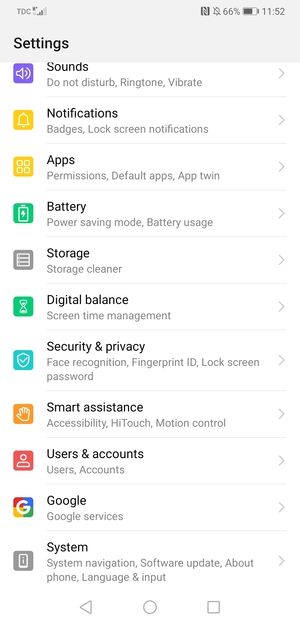 Scroll to and select System