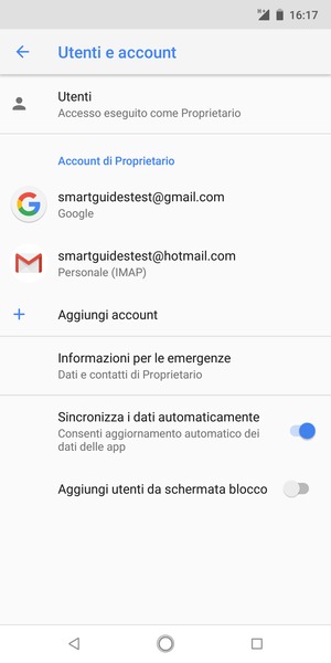 Seleziona il tuo account Google