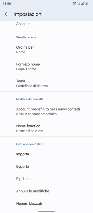 Scorri e seleziona Importa