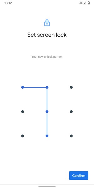 Draw the unlock pattern again and select Confirm