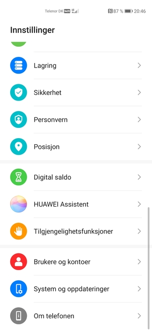 Bla til og velg System og oppdateringer