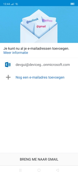 Selecteer BRENG ME NAAR GMAIL