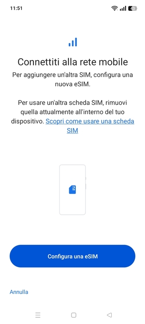Seleziona Configura una eSIM