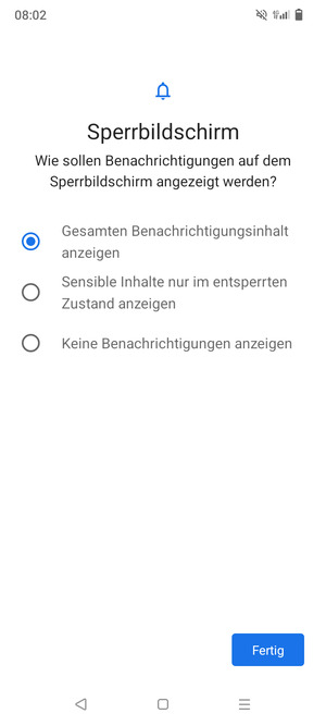 Wählen Sie die gewünschte Option und wählen Sie Fertig