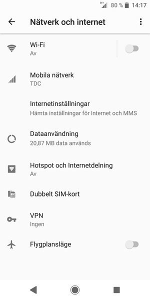 Välj Wi-Fi