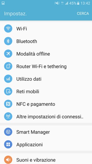 Seleziona Wi-Fi