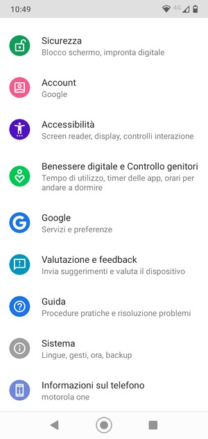Scorri e seleziona Sicurezza