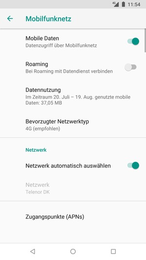 Wählen Sie Zugangspunkte (APNs)