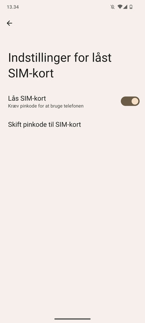 Vælg Skift pinkode til SIM-kort