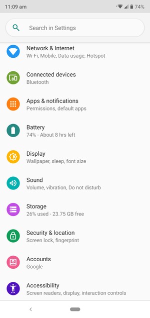 Return to the Settings menu and select Accounts