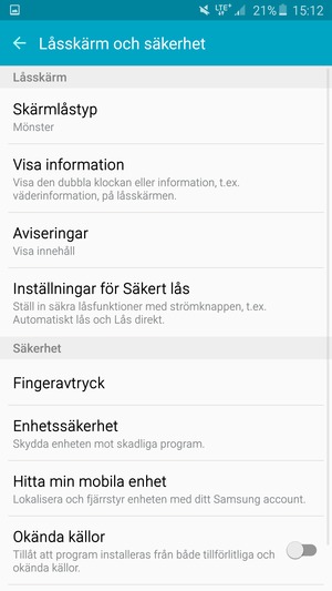 Din telefon är nu säkrad med ett skärmlås