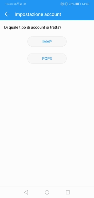 Seleziona IMAP o POP3