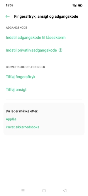 Vælg Indstil adgangskode til låseskærm