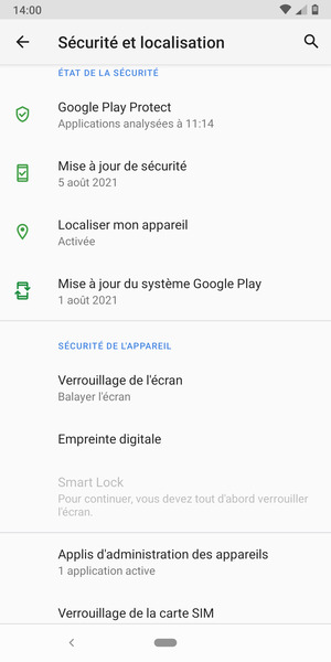 Sélectionnez Verrouillage de l'écran