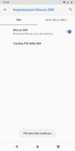 Il tuo PIN della SIM è stato modificato