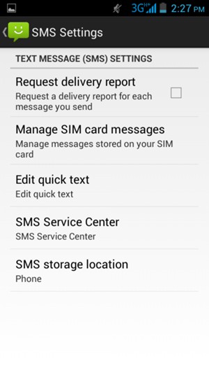 Select SMS Service Center