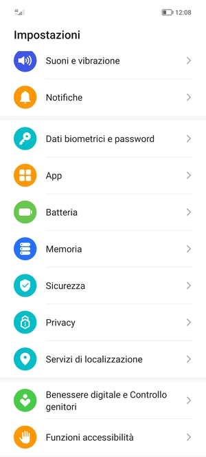 Scorri e seleziona Sicurezza